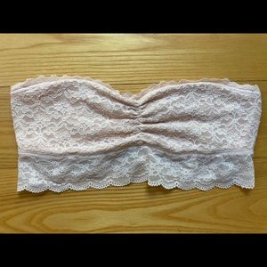 Pink strapless bandeau bra
